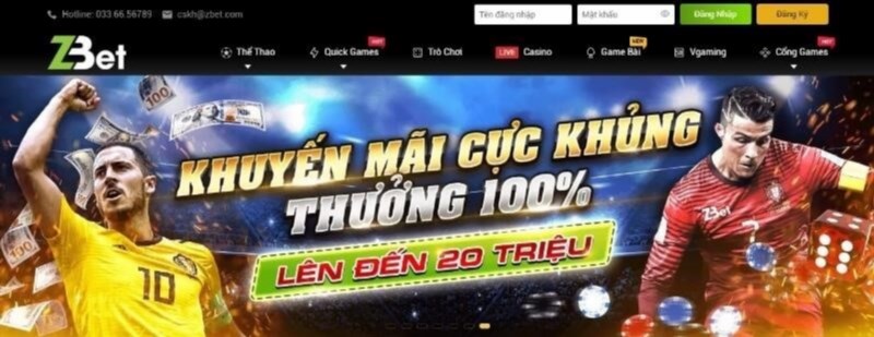 Các khuyến mãi hot của nhà cái ZBET bao gồm nhiều ưu đãi hấp dẫn như: tiền thưởng chào mừng, hoàn trả tiền cược, điểm thưởng, vé tham dự sự kiện và nhiều phần quà giá trị khác.